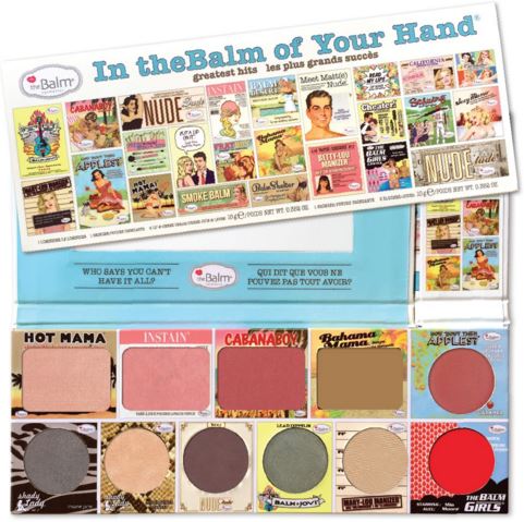 The Balm In theBalm of Your Hand พาเลทสุดแซ่บที่รวบรวมเอา Best seller ของ theBalm ไว้ในพาเลทเดียว ประกอบด้วยอายแชโดว์ บลัชออน ไฮไลท์ บรอนเซอร์ และลิปสติกสีเลิศๆมาไว้ด้วยกัน เหมาะเป็นอย่างยิ่งสำหรับการพกพา เพื่อให้คุณได้สวยครบสูตรในพ