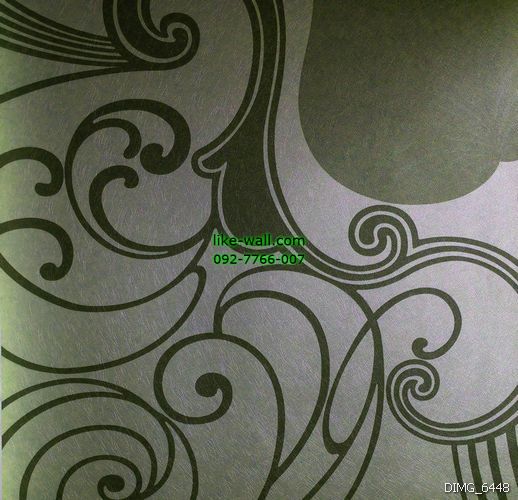 วอลเปเปอร์ติดผนัง ลายเส้นเรทโทร สีเขียว พื้นหลังสีครีม