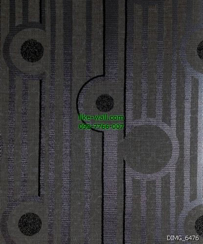 วอลเปเปอร์ติดผนัง ลายเส้นเรทโทร สีเงิน พื้นหลังสีน้ำตาล