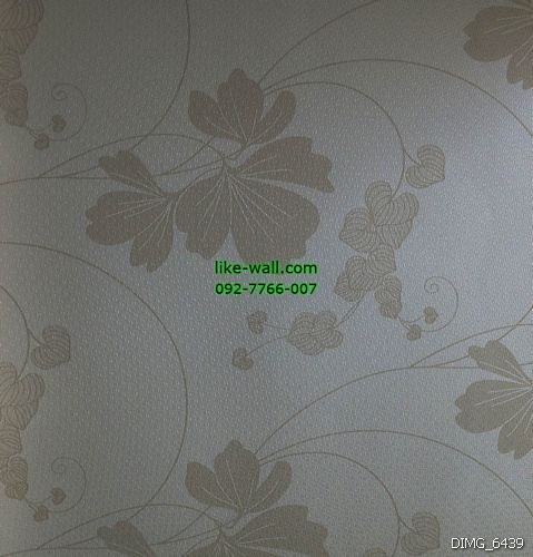 วอลเปเปอร์ติดผนัง ลายใบไม้ สีน้ำตาลอ่อน พื้นหลังสีขาว