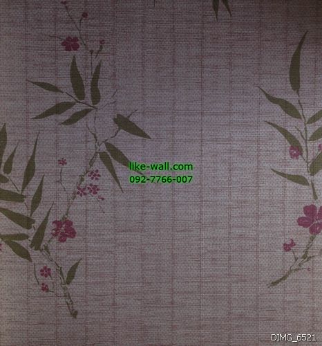 วอลเปเปอร์ติดผนัง ลายใบไม้ และดอกไม้ สีม่วง