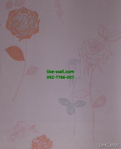 วอลเปเปอร์ติดผนัง ลายดอกกุหลาบ สีชมพู