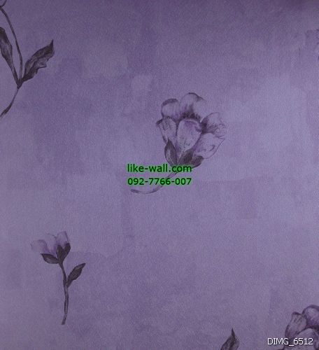 วอลเปเปอร์ติดผนัง ลายดอกไม้ สีม่วง