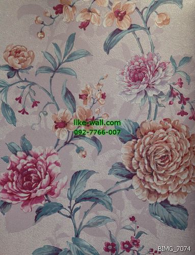 วอลเปเปอร์ติดผนัง ลายดอกไม้ สไตล์วินเทจ สีชมพู