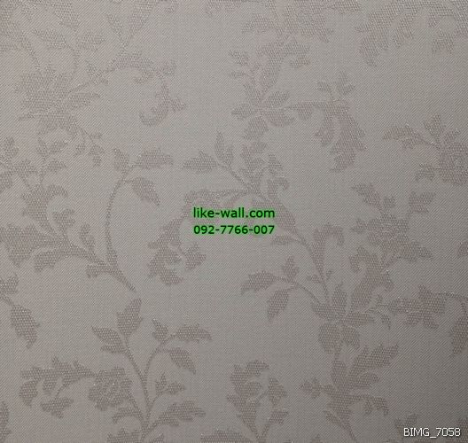 วอลเปเปอร์ติดผนัง ลายใบไม้ สีเทา