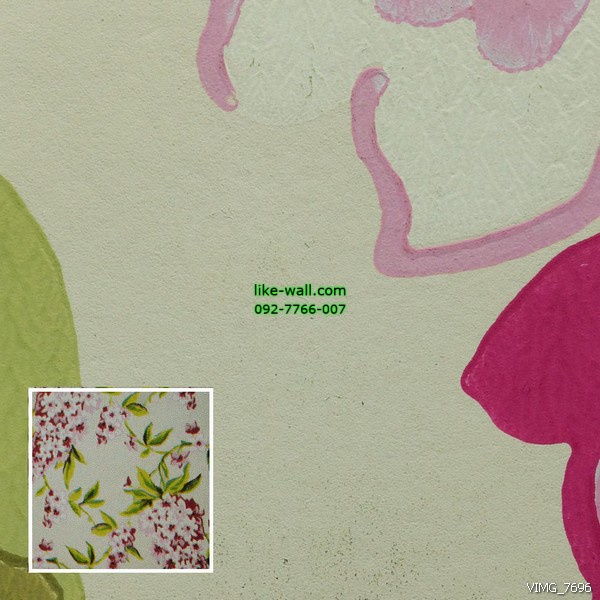 วอลเปเปอร์ติดผนังภายใน ลายดอกกล้วยไม้ สีขาว