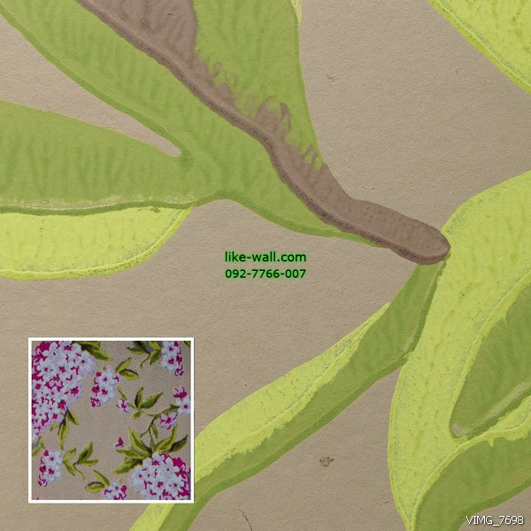 วอลเปเปอร์ติดผนังภายใน ลายดอกกล้วยไม้ สีน้ำตาล