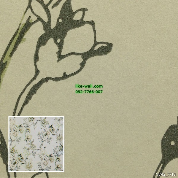 วอลเปเปอร์ติดผนังภายใน ลายดอกกุหลาบ สีครีม