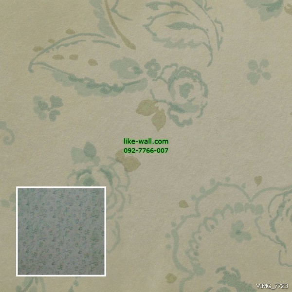 วอลเปเปอร์ติดผนังภายใน ลายดอกไม้ สีเขียว