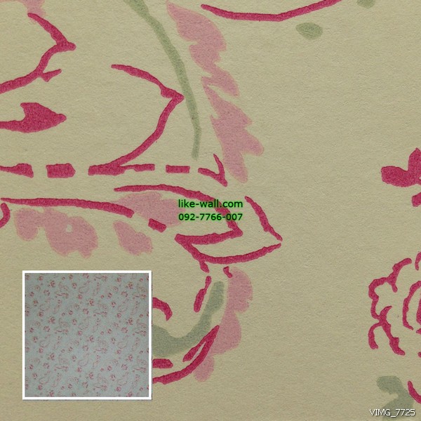 วอลเปเปอร์ติดผนังภายใน ลายดอกไม้ สีชมพู