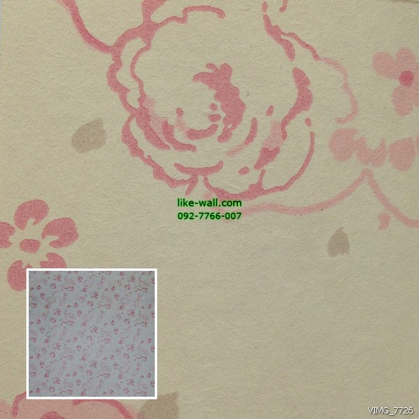 วอลเปเปอร์ติดผนังภายใน ลายดอกไม้ สีชมพูอ่อน