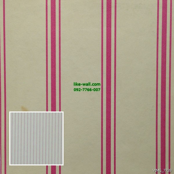 วอลเปเปอร์ติดผนัง ลายทางเส้นตรง สีชมพู