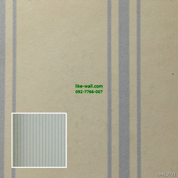 วอลเปเปอร์ติดผนัง ลายทางเส้นตรง สีฟ้าซีด