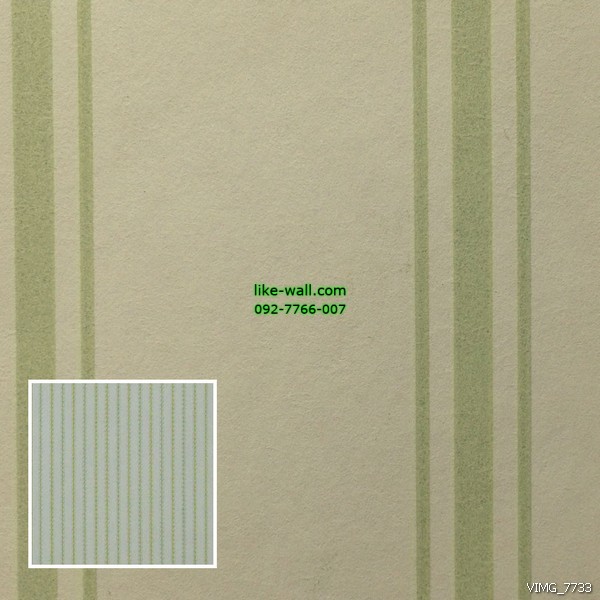 วอลเปเปอร์ติดผนัง ลายทางเส้นตรง สีเขียวอ่อน