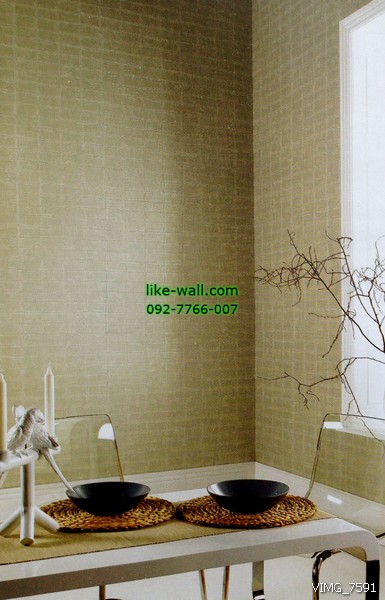 ตัวอย่างการติดวอลเปเปอร์ติดผนัง ลายพื้น 