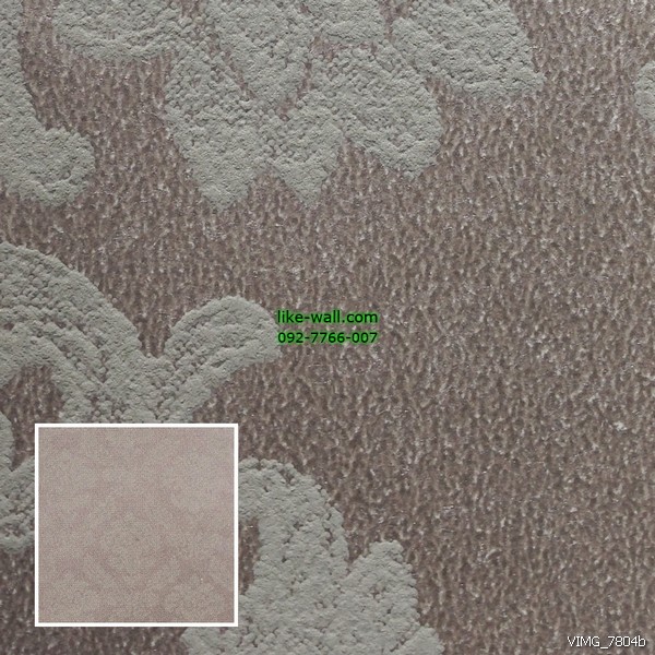 วอลเปเปอร์ติดผนัง ลายหลุยส์ สีน้ำตาลเทา