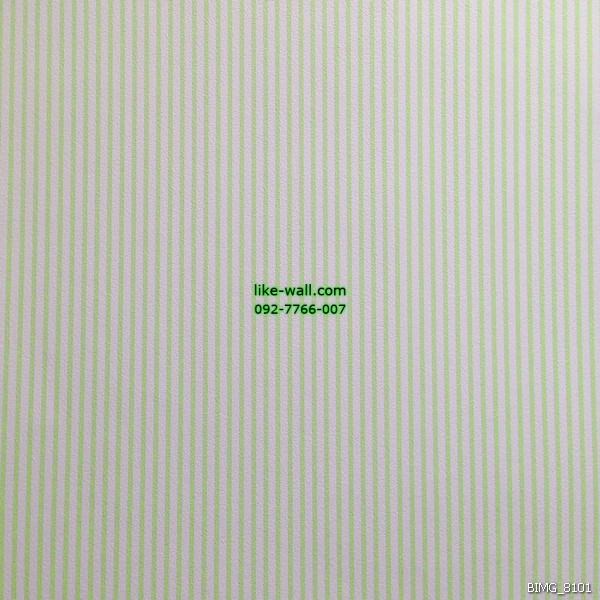 วอลเปเปอร์ติดผนัง ภายในห้อง ลายทางตรงเส้นเล็ก สีเขียว-ขาว