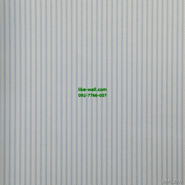 วอลเปเปอร์ติดผนัง ภายในห้อง ลายทางตรงเส้นเล็ก สีฟ้าอ่อน-ขาว