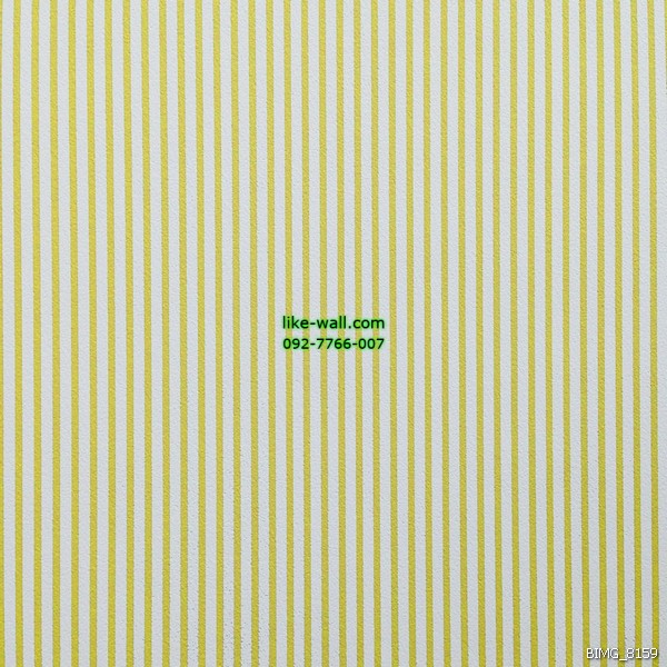 วอลเปเปอร์ติดผนัง ภายในห้อง ลายทางตรงเส้นเล็ก สีเหลือง-ขาว
