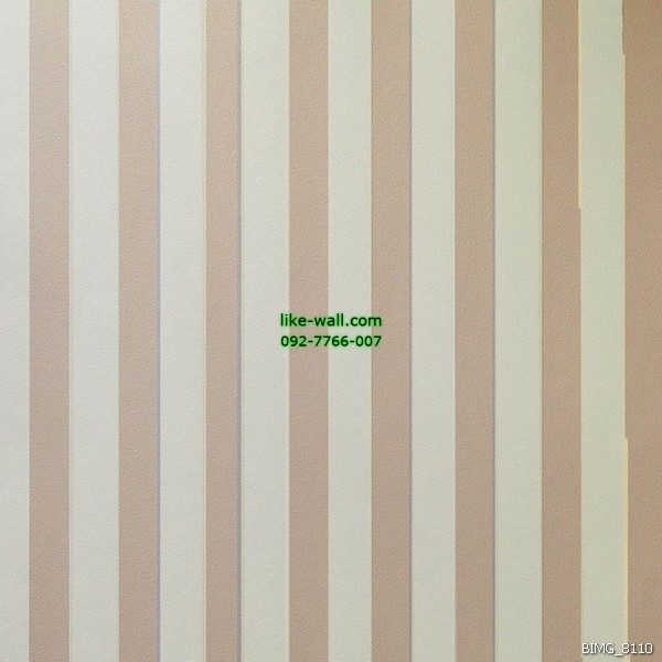 วอลเปเปอร์ติดผนัง ภายในห้อง ลายทางตรงเส้นหนา สีชมพูซีด-ขาว