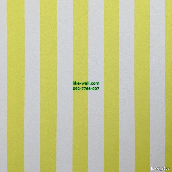 วอลเปเปอร์ติดผนัง ภายในห้อง ลายทางตรงเส้นหนา สีเหลือง-ขาว