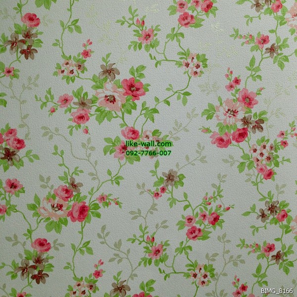 วอลเปเปอร์ติดผนัง ลายดอกไม้ สไตล์วินเทจ สีชมพู พื้นหลังสีขาว