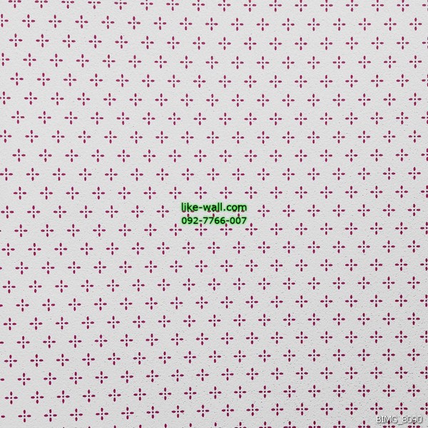 วอลเปเปอร์ติดผนัง ลายจุด สไตล์วินเทจ สีชมพู พื้นหลังสีขาว