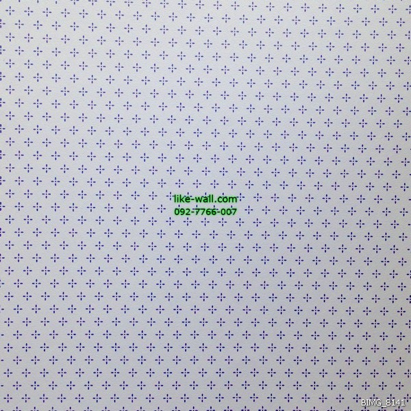 วอลเปเปอร์ติดผนัง ลายจุด สไตล์วินเทจ สีน้ำเงิน พื้นหลังสีขาว