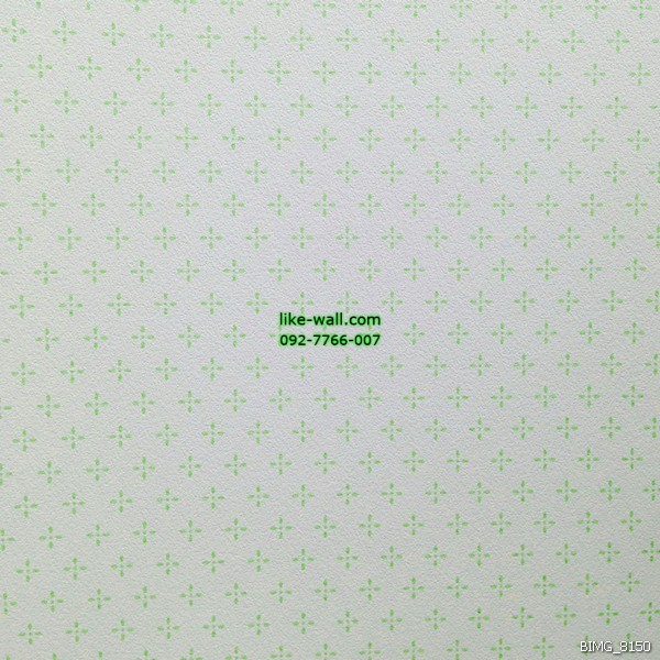 วอลเปเปอร์ติดผนัง ลายจุด สไตล์วินเทจ สีเขียว  พื้นหลังสีขาว