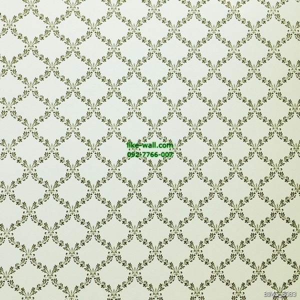 วอลเปเปอร์ติดผนัง ลายหลุย์ สไตล์วินเทจ สีดำ พื้นหลังสีขาว