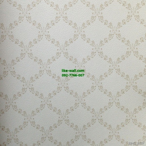 วอลเปเปอร์ติดผนัง ลายหลุย์ สไตล์วินเทจ สีเทา พื้นหลังสีขาว