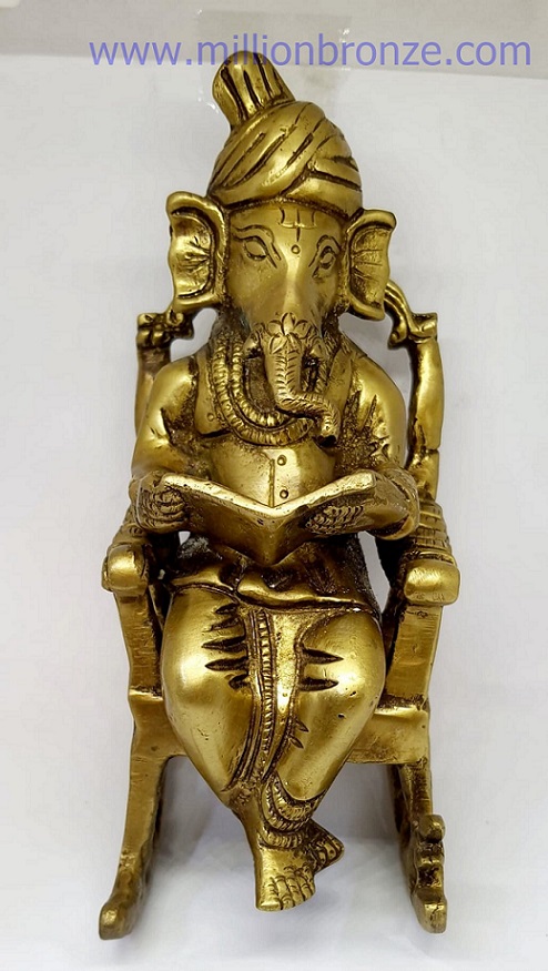 PI066 พระพิฆเนศวร เนื้อทองเหลือง Brass Ganesh 