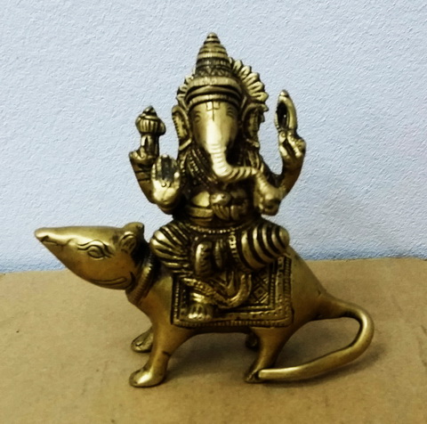 PI068 พระพิฆเนศวร เนื้อทองเหลือง Brass Ganesh 