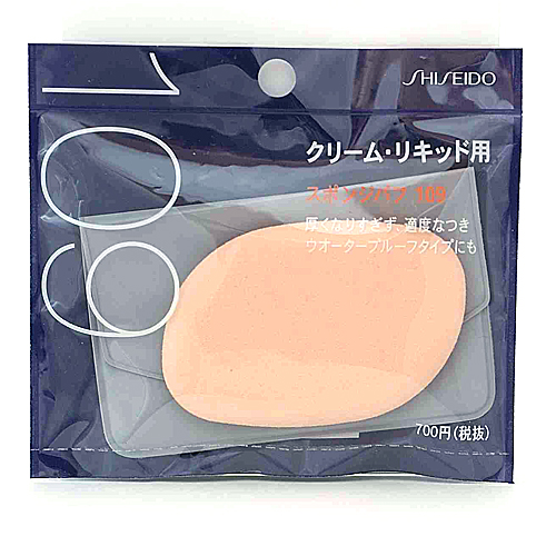 Shiseido Sponge Puff 109 (Liquid cream type) ฟองน้ำใช้กับรองพื้นเนื้อน้ำลิควิคหรือเนื้อครีม ฟองน้ำเนื้อแน่น เกลี่ยรองพื้นได้เนียนเรียบเป็นธรรมชาติ