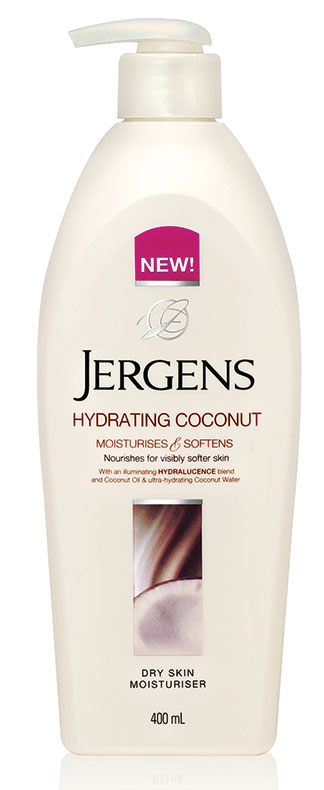 Jergens Hydrating Coconut Dry Skin Moisturiser 650 ml. โลชั่นบำรุงผิวกาย ใหม่! ผสานเทคโนโลยีเพื่อผิวดูสว่างใส HYDRALUCENCE สร้างปราการปกป้องความชุ่มชื้นผิวอันเนียนเรียบ ช่วยสะท้อนแสงให้ผิวดูสว่างใสเปล่งประกาย ปลดปล่อยผิวจากความแห้งกร้าน