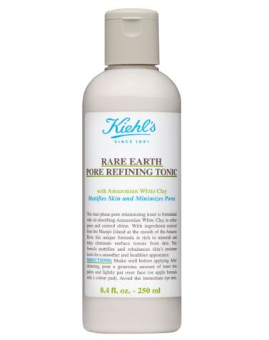 Kiehl's Rare Earth Pore Refining Tonic 250 ml. โทนเนอร์ปรับสภาพผิวและกระชับรูขุมขนนี้มีส่วนผสมที่นำมาจากเกาะ Maraj&#243 บริเวณปากแม่น้ำอะเมซอน ซึ่งมีคุณสมบัติในการขจัดแบคทีเรียที่ตกค้าง ภายหลังการใช้ ผิวจะดูเรียบเนียนขึ้น และปรับสมดุล