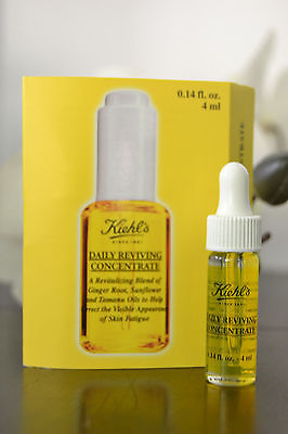 Kiehl's Daily Reviving Concentrate ขนาดทดลอง 4 ml. ทรีทเมนต์เนื้อบางเบา ให้ผิวสดชื่นสดใสหน้าไม่หมองตลอดวัน ซึมซาบไว เพื่อผิวแลดูมีสุขภาพดี สดชื่น และเรียบเนียนตลอดวัน ไม่ก่อให้เกิดสิวและไม่อุดตันรูขุมขน