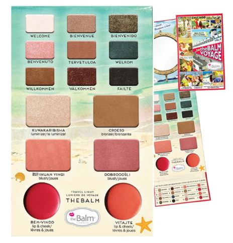 The Balm Voyage Vol. 2 พาเลทอายแชโดว์และลิปสติกใหม่ล่าสุด ประกอบไปด้วย อายแชโดว์ 9 สี บลัชออน 2 สี ไฮไลท์ 1 สี บรอนเซอร์ 1 สี และลิปสติก 2 เฉดสี พร้อมกระจกภายในเซ็ทนี้คือครบทั้งตาแก้มปาก แพคเกจพกพาสะดวก เหมาะสำหรับเดินทาง เซ็ทเดียวครบสามารถแต่