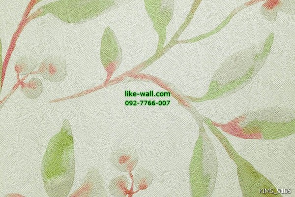 วอลเปเปอร์ติดผนัง ลายดอกไม้หลากสี สีชมพู พื้นหลังสีขาว