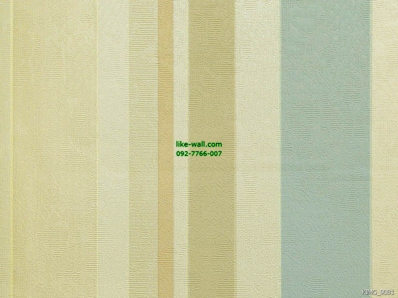 วอลเปเปอร์ติดผนัง ลายทางเส้นตรง สีฟ้า-ครีม