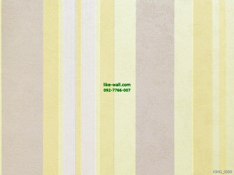 วอลเปเปอร์ติดผนัง ลายทางเส้นตรง สีม่วงซีด-เหลืองครีม