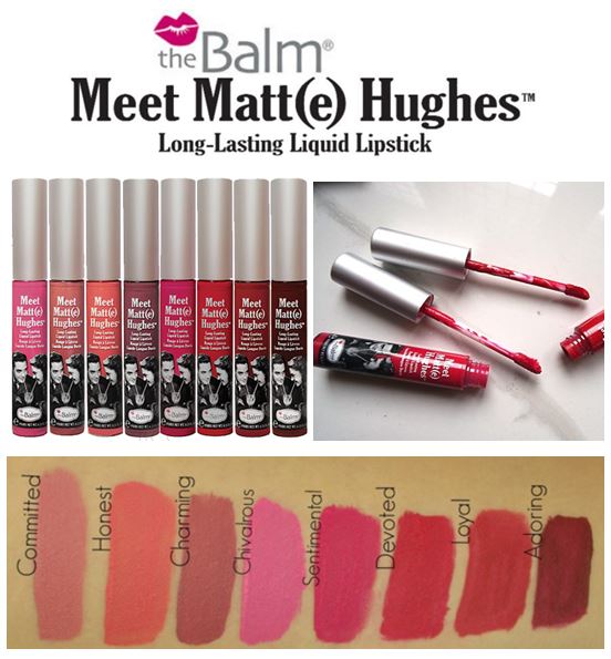 The Balm Meet Matte Hughes Long Lasting Liquid Lipstick สุดยอดลิควิดลิปสติก เนื้อแมทท์ สีสวย เนื้อนุ่ม ติดทนเพื่อความมั่นใจได้ยาวนานตลอดทั้งวัน กันน้ำ ติดทนสุดๆ ทาแล้วรู้สึกไม่หนักปากแถมรู้สึกเย็นปากจากส่วนผสมของเมนทอล มาพร้อมกลิ่นวานิลล
