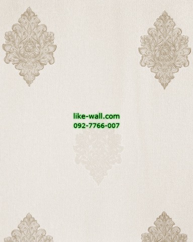 วอลเปเปอร์ติดผนัง ลายหลุยส์ขนาดเล็ก สีขาว