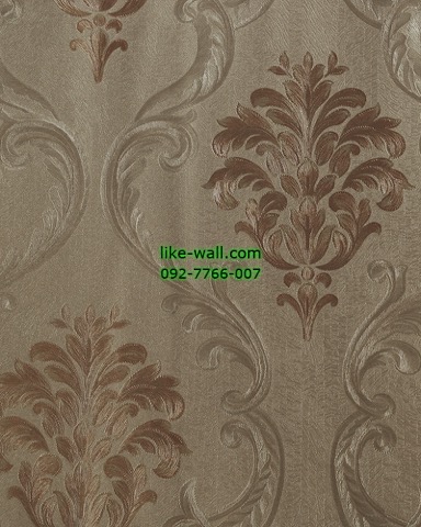 วอลเปเปอร์ติดผนัง ลายหลุยส์ขนาดใหญ่ สีน้ำตาล