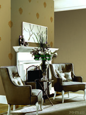 ผลงานตัวอย่างในการติด วอลเปเปอร์ติดผนัง ลายหลุยส์