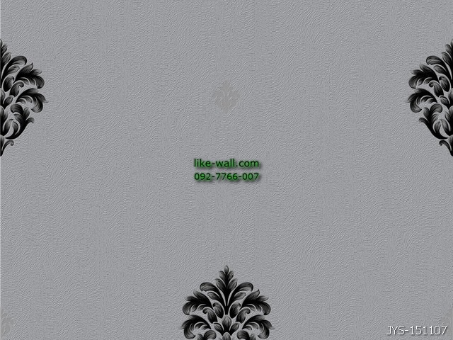 วอลเปเปอร์ติดผนัง ลายหลุยส์ สีดำ พื้นขาว