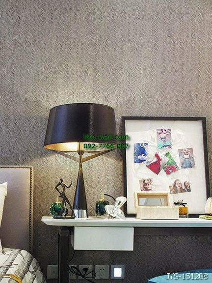 ผลงานตัวอย่างในการติดวอลเปเปอร์ติดผนัง ลายเรียบ 