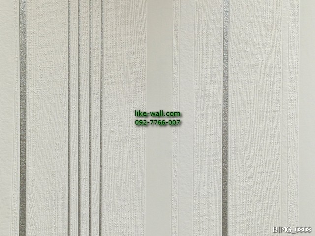 วอลเปเปอร์ติดผนัง ลายทางเส้นตรงเส้นขนาดเล็ก สีเทา-ขาว