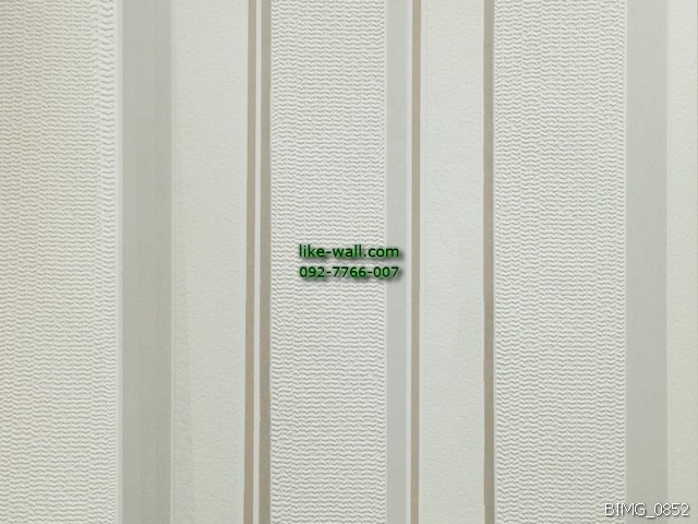 วอลเปเปอร์ติดผนัง ลายทางเส้นตรงหลากสี สีน้ำตาล-เทา พื้นหลังสีขาว