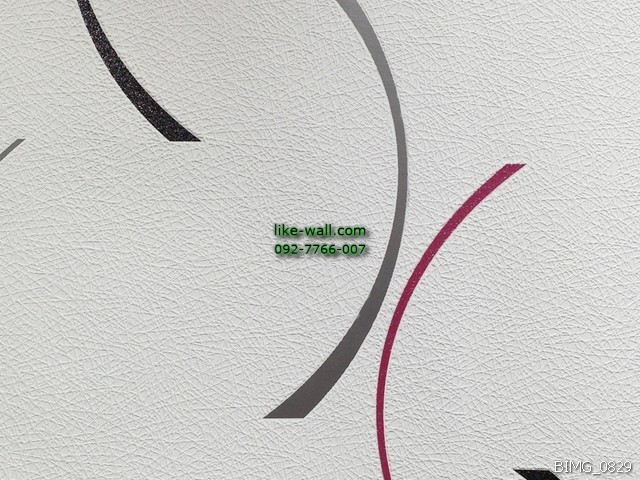 วอลเปเปอร์ติดผนัง ลายเส้นสไตล์โมเดิร์น  สีชมพู-เทากากเพชร พื้นหลังสีขาว